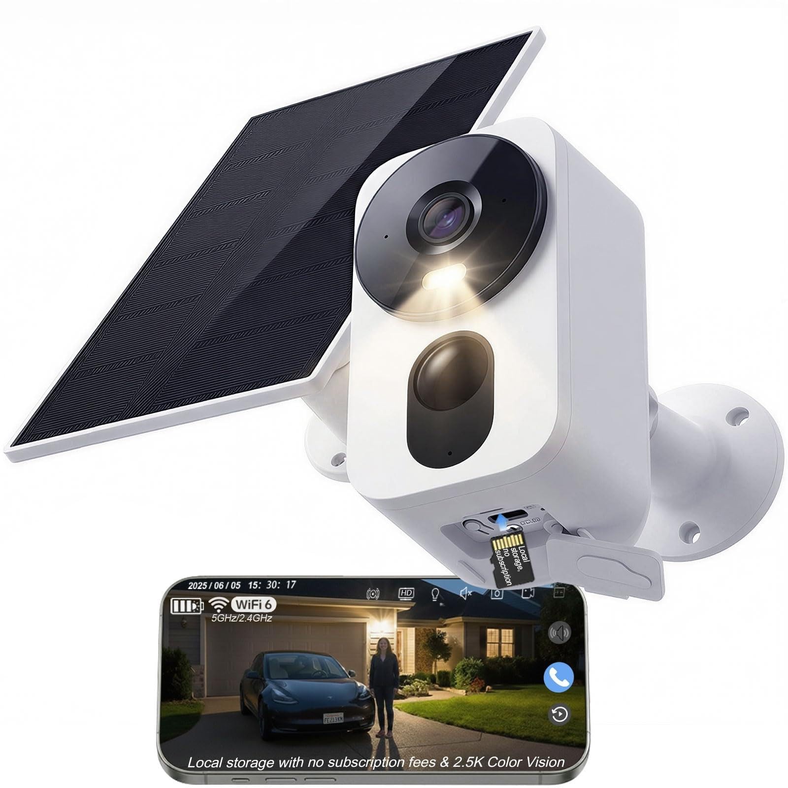Security Cameras Wireless Outdoor: Zero Monthly Fee 2.5K 4MP Color Night Visi...
