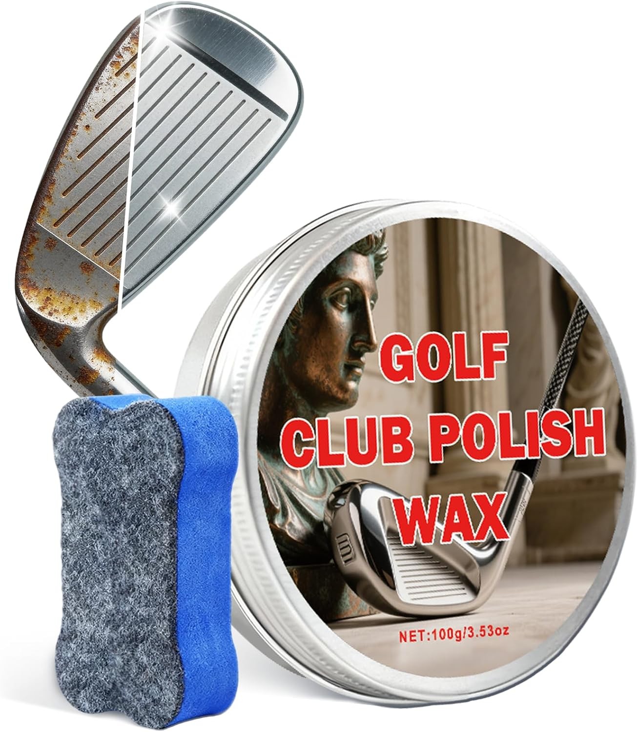 Golf Club Cleaner - All-in-One Golf Club Care Solution with Metal Polish