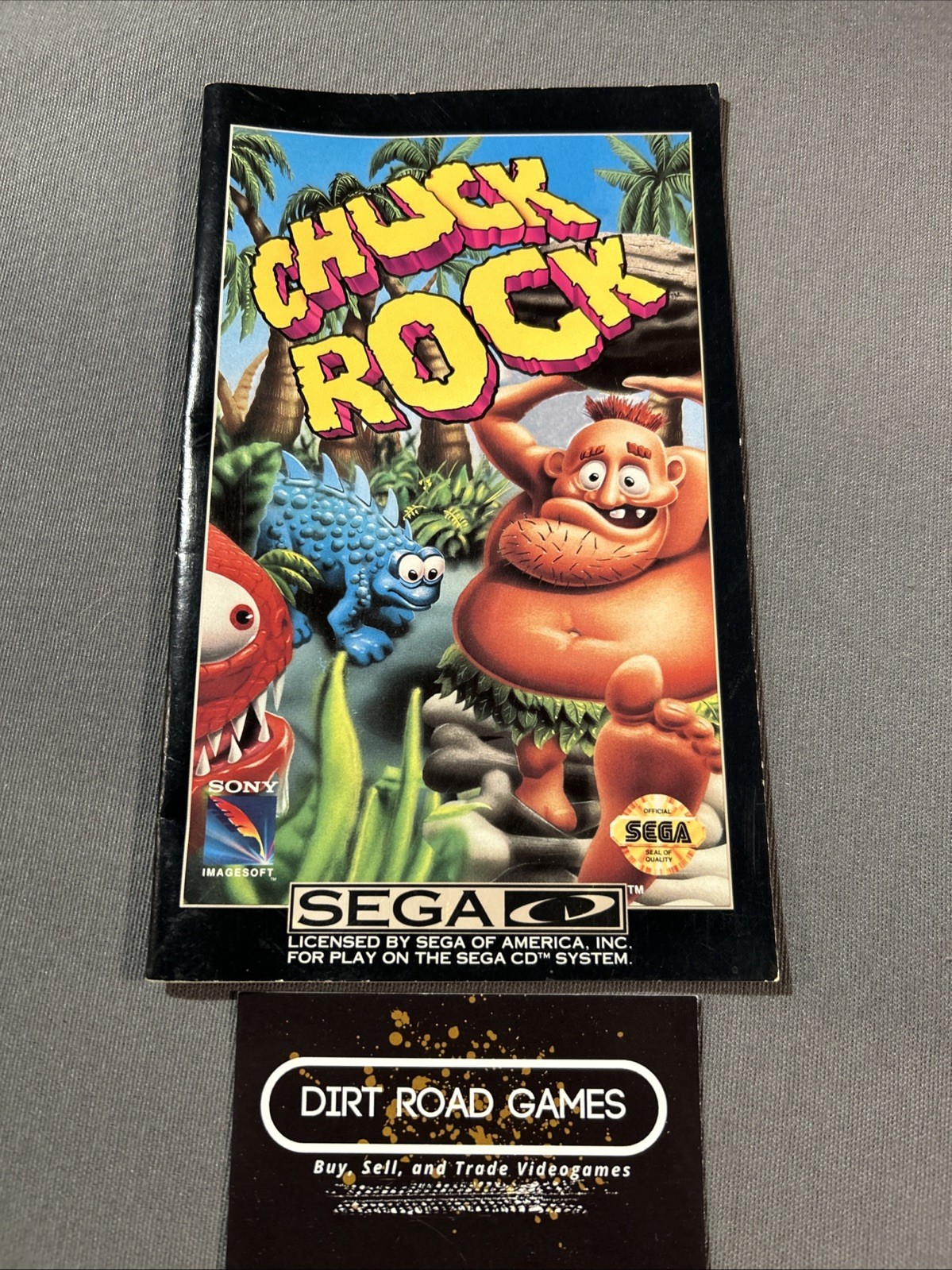 Chuck Rock Sega CD Instruction Booklet Manual Only