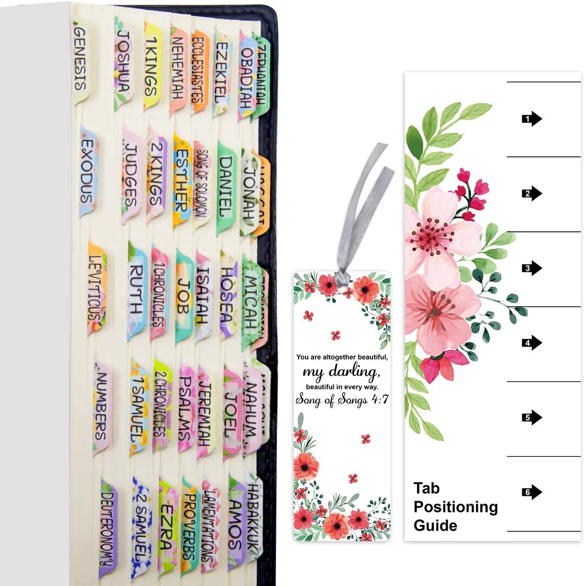 Decorative Laminated Bible Tabs 100PCS Cute Bible Tabs for Women and Girl 66 Boo