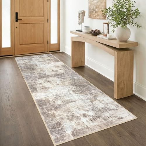  Abstract Runner Rug 3x8 Ft Washable Runners for Hallways, Non Slip Kitchen 