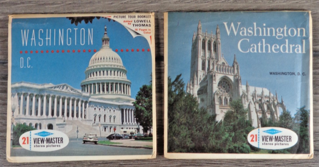 1960's View-Master 3 Reel Sets Washington DC & Washington Cathedral