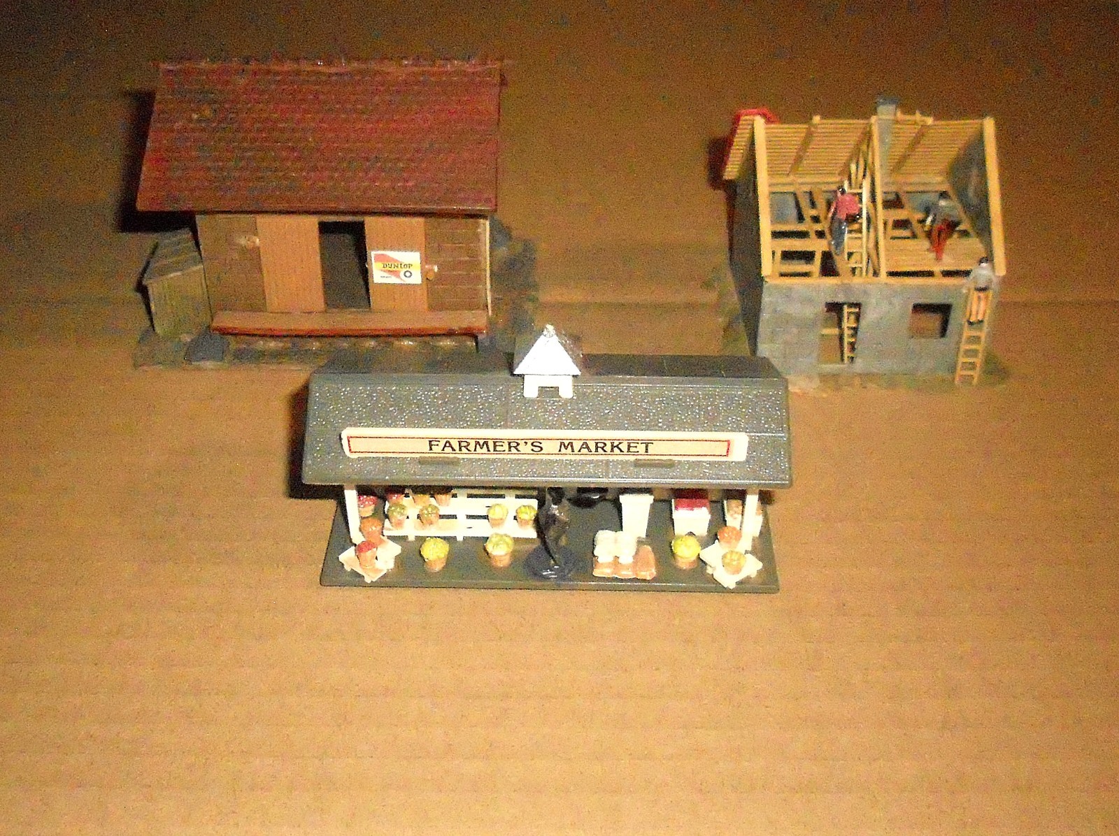Group Of Three TRACKSIDE BUILDINGS--HO Scale Slot Car Scenery---Layout Ready