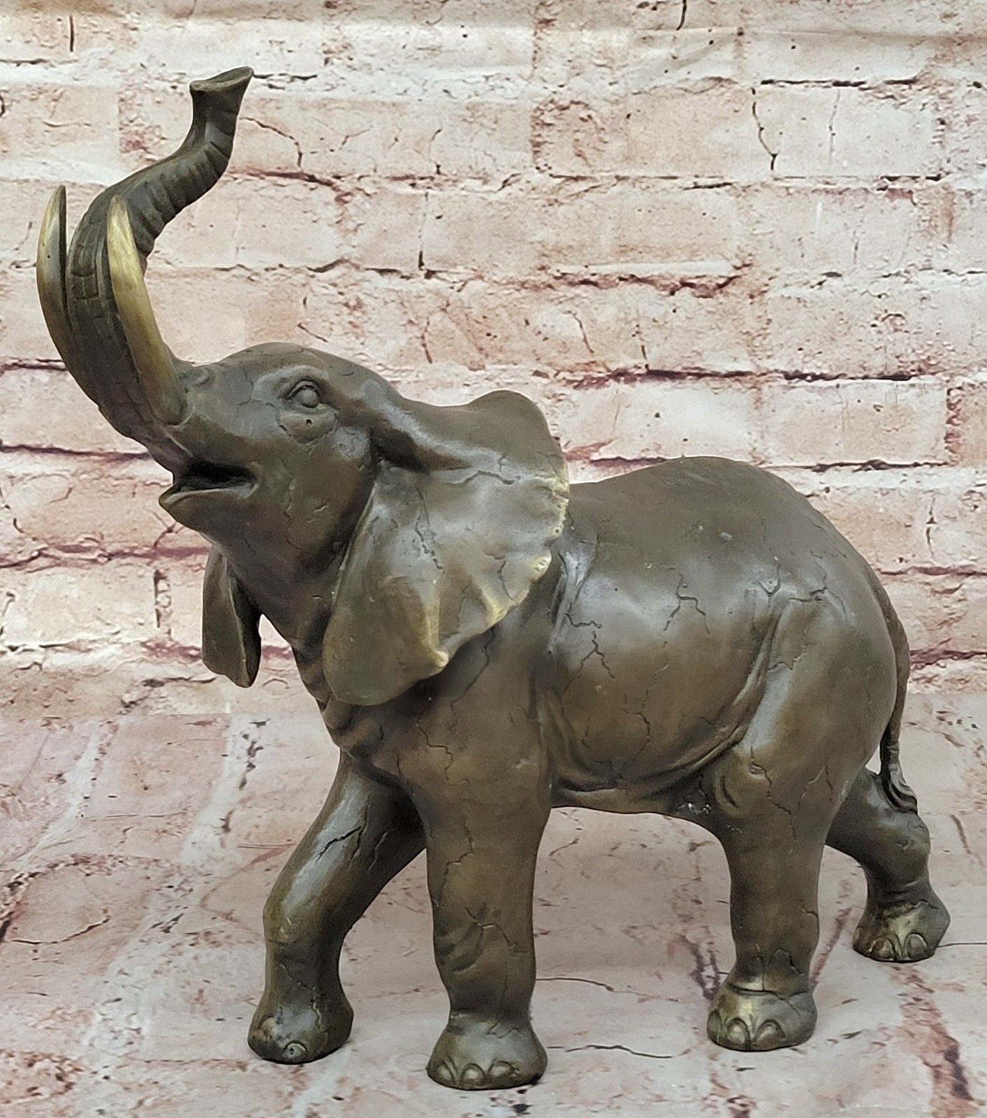 Signed Bugatti Animal Kingdom Mother Elephant Home Decor Bronze Sculpture Sale