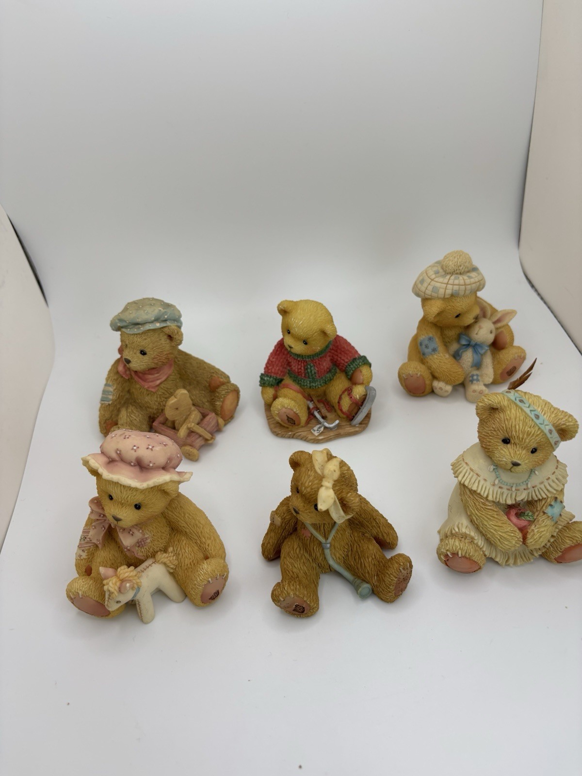 Vintage Cherished Teddies Bear Figurine Set Priscilla Hillman Lot of 6