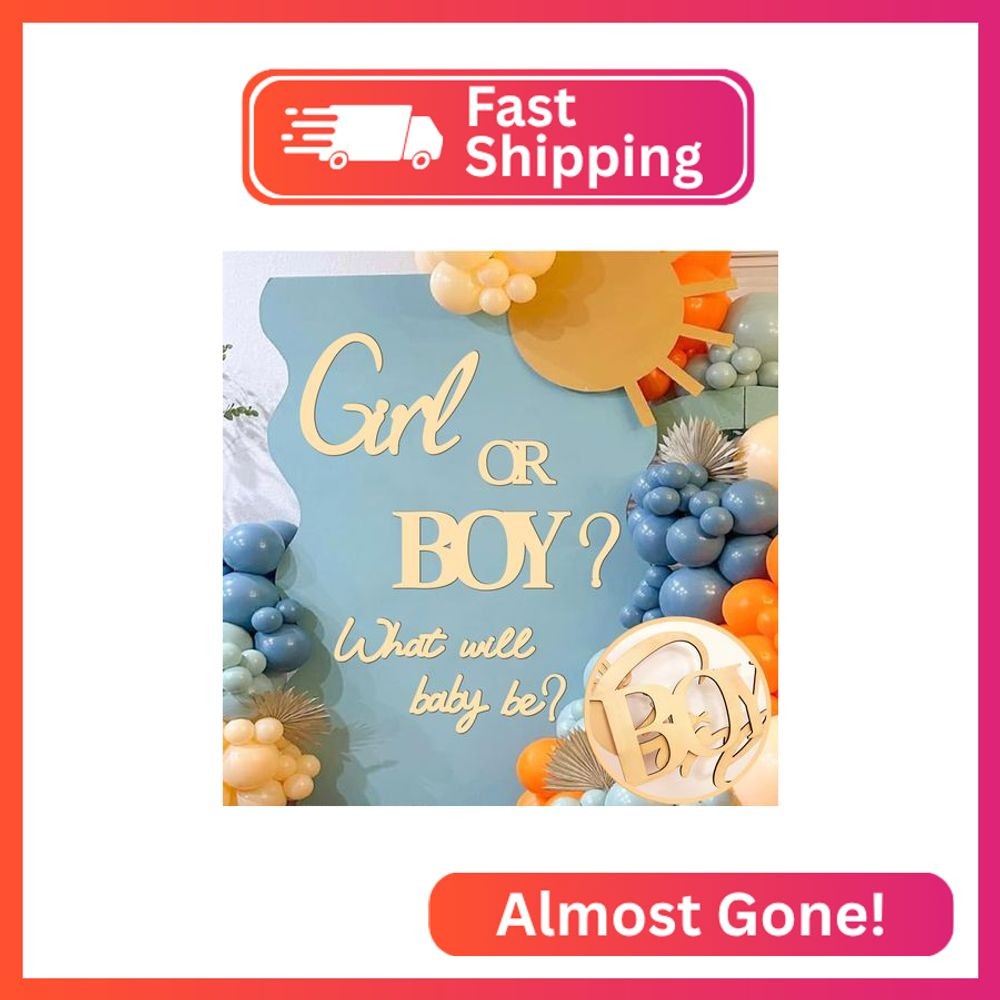 Large Wooden Boy or Girl Signs Stickers Gender Reveal Party Decoration Ideas Dec