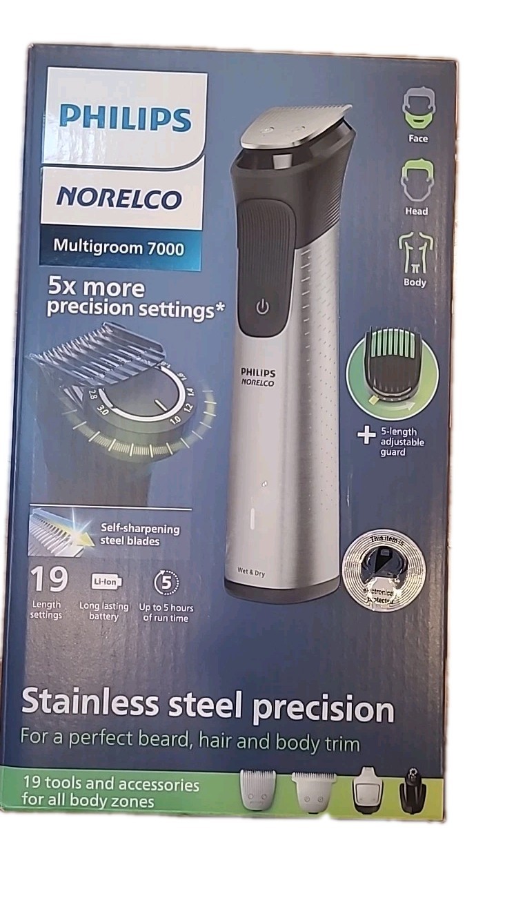 Philips Norelco 7000 Multigroom Mens Rechargeable Electric Face & Body Trimmer