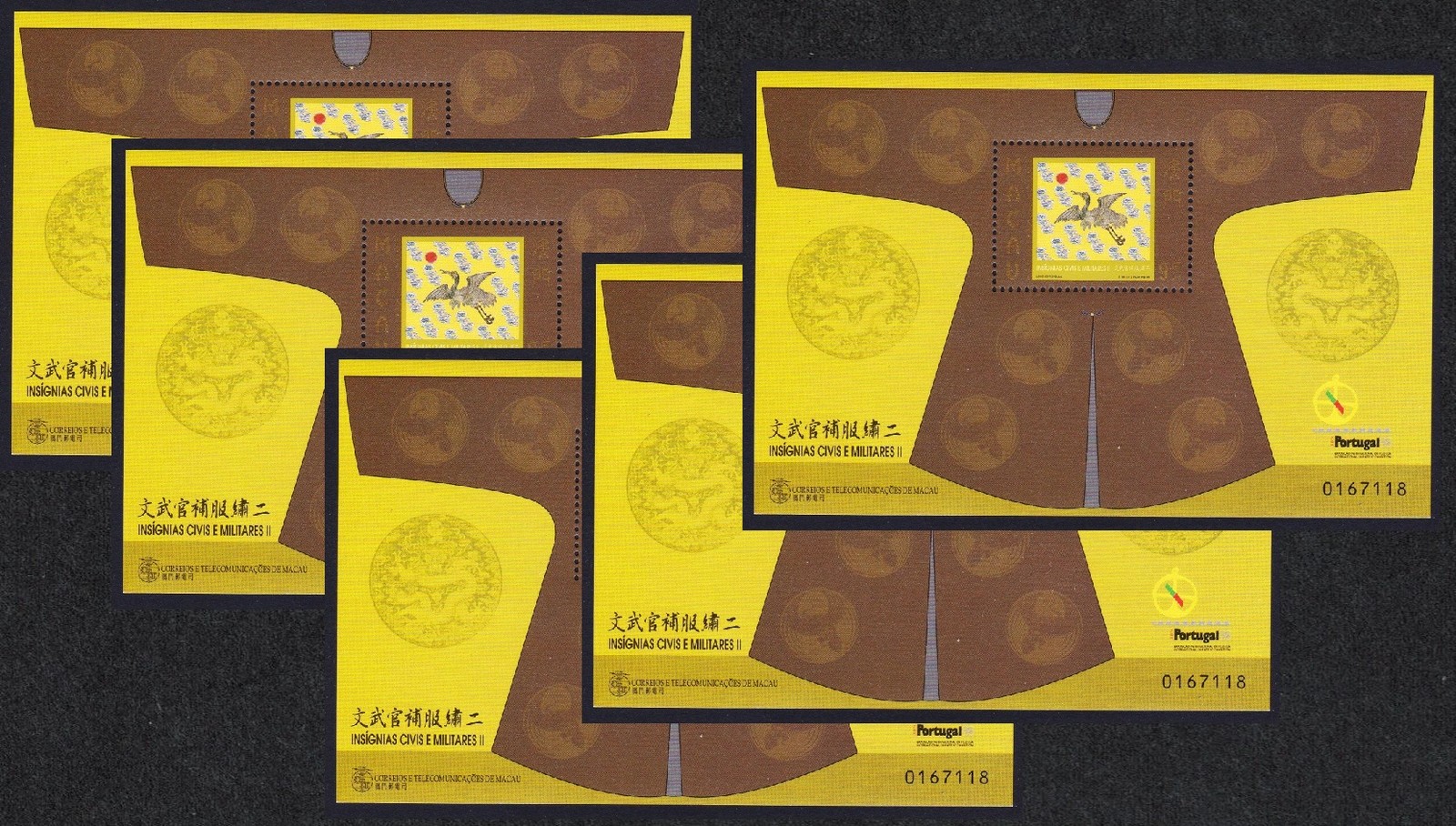 Macao Birds Crane Mandarins 5 MSs 1998 MNH SG#MS1065 MI#Block 58 Sc#951