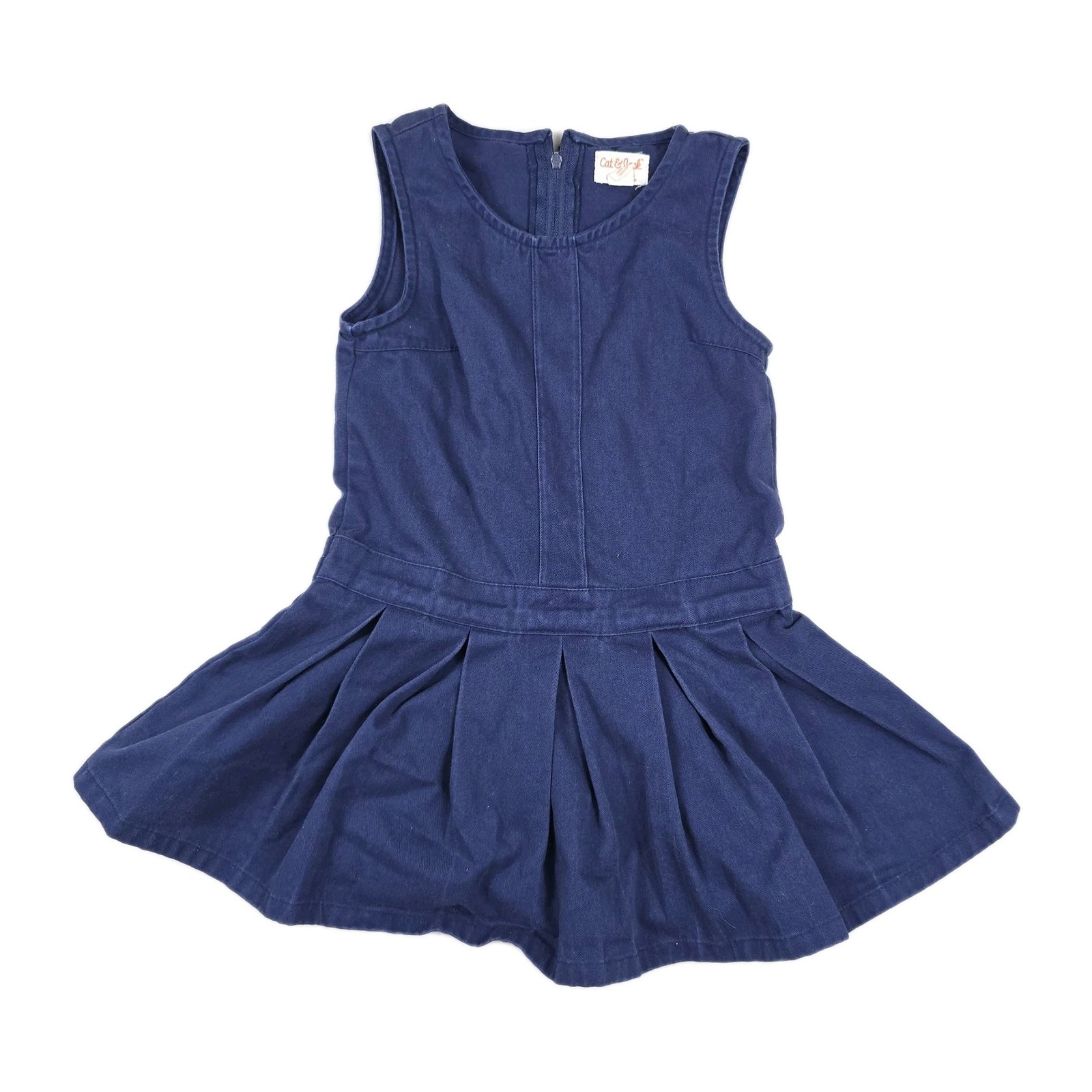 Cat & Jack Girls Size 5T Navy Blue Pleated Uniform Dress Sleeveless