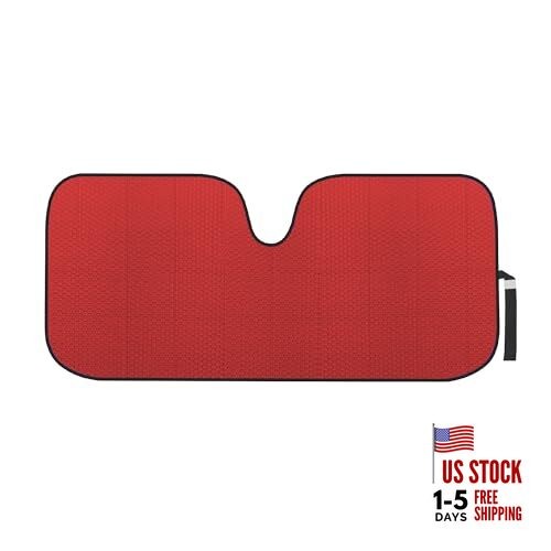  Red Accordion Folding Car Windshield Sun Shade - Blackout Sun Visor for Car 