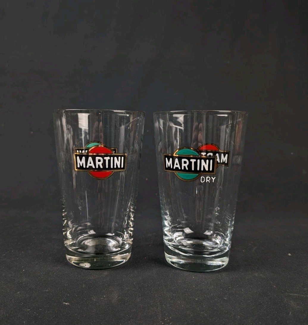 Paire Verres Martini Dry Émaillés Bistrot Vintage