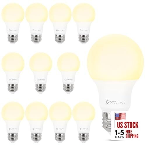Dimmable A19 LED Light Bulbs 3000K Warm White, 60 Watt 12 Pack Warmwhite 3000k