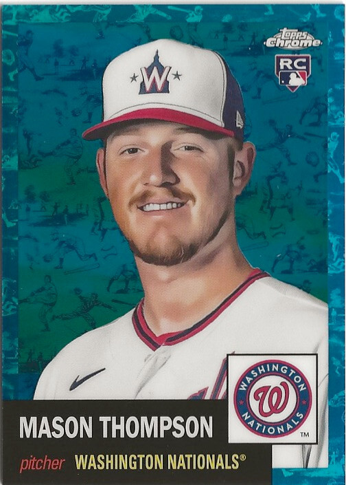 2022 Topps Chrome Platinum Mason Thompson Blue Refractor RC 165/199 Nationals