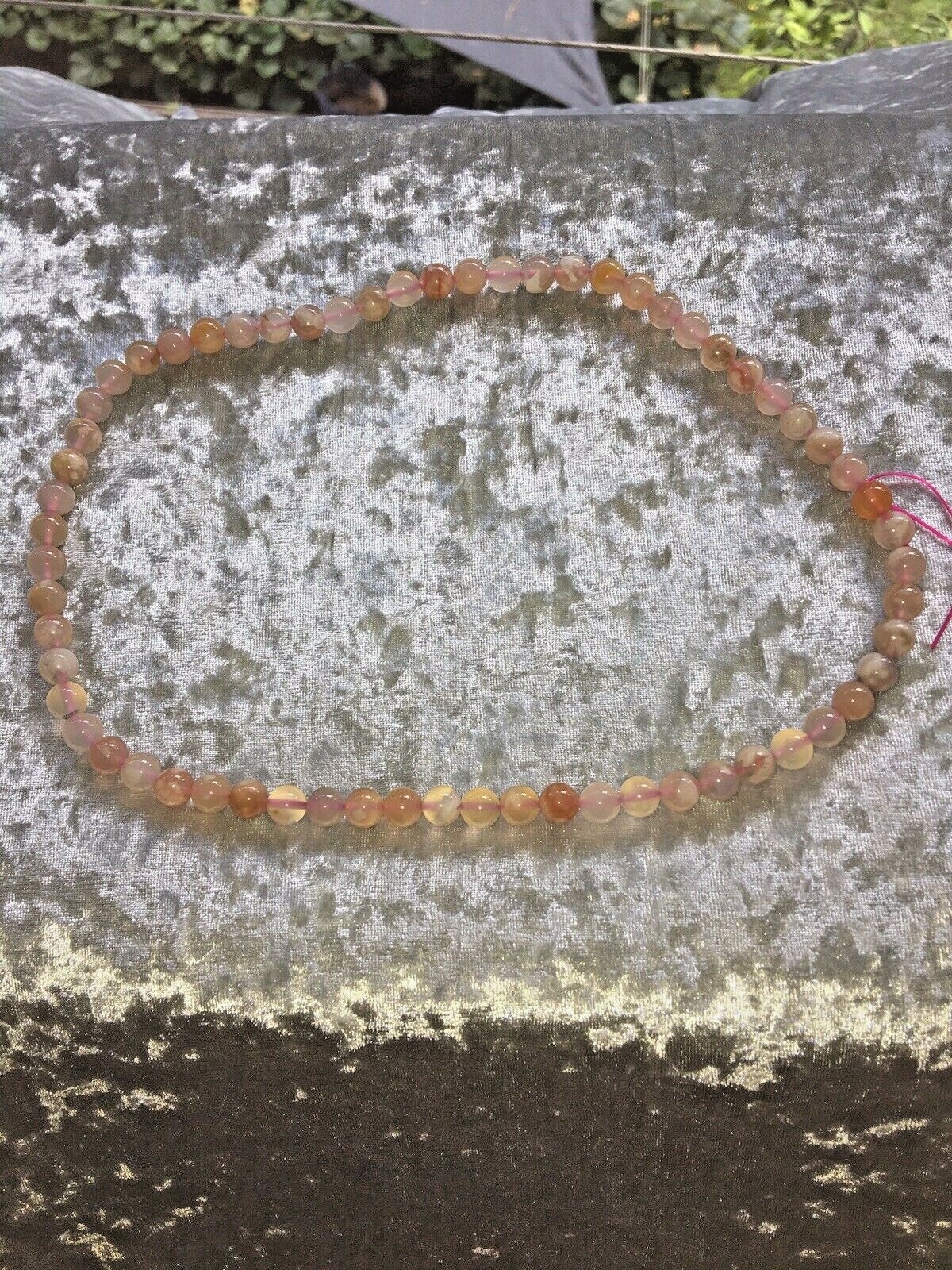 Cherry agate 3 Circle Crystal Bead Bracelet Natural Gemstone Healing 8mm beads