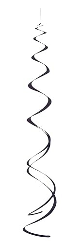 Solid Plastic Hanging Swirl Decorations -'', Pack of 8 - Perfect for 26 Black