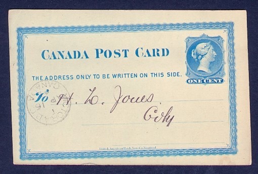 CANADA #P2 1c QV POSTAL CARD VICTORIA BC AP15/81 DROP RATE