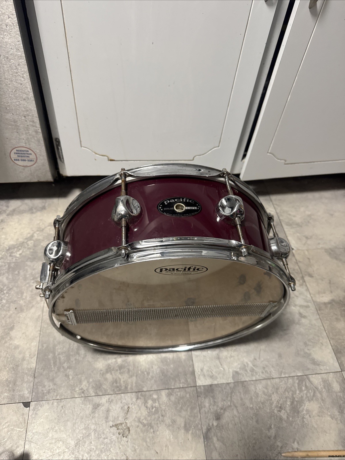 PDP by DW FS SERIES 14" CHERRY to BLACK FADE SNARE DRUM