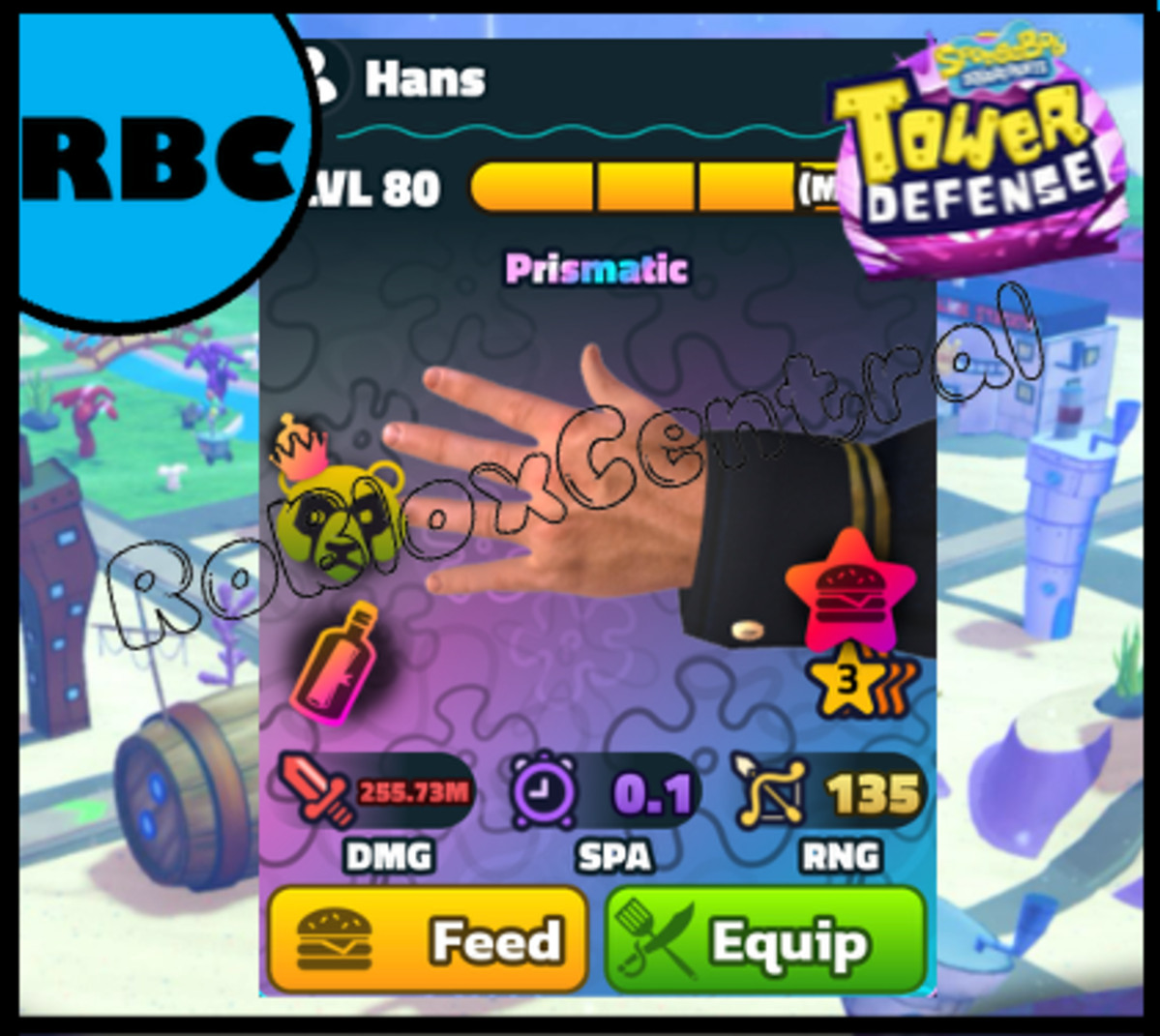 3 STAR 3S HANS - CHEAP SPONGEBOB TOWER DEFENSE - SBTD UNIT