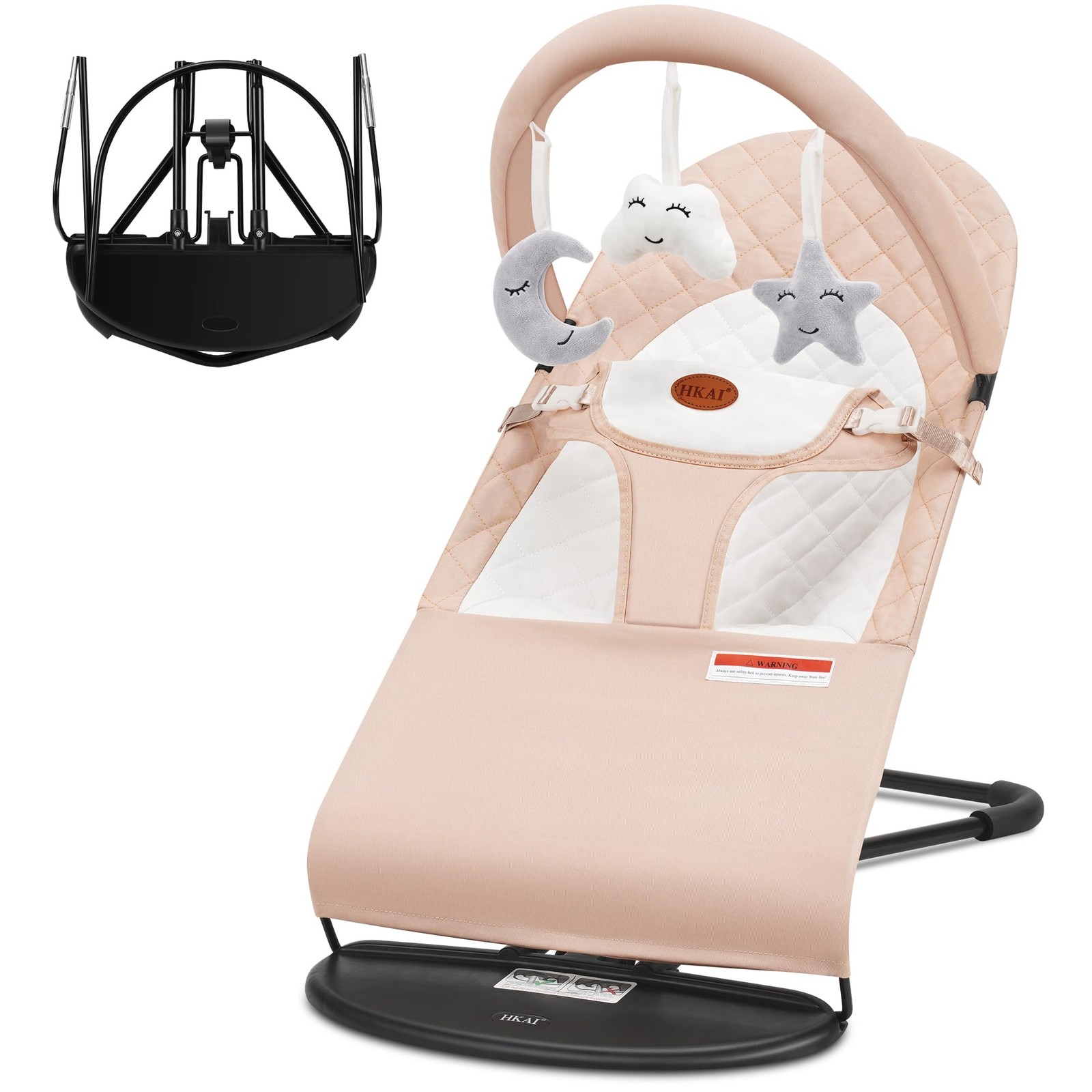 Baby Bouncer, Portable Baby Bouncer Seat for Babies 0-18 Months, 100% Cotton ...