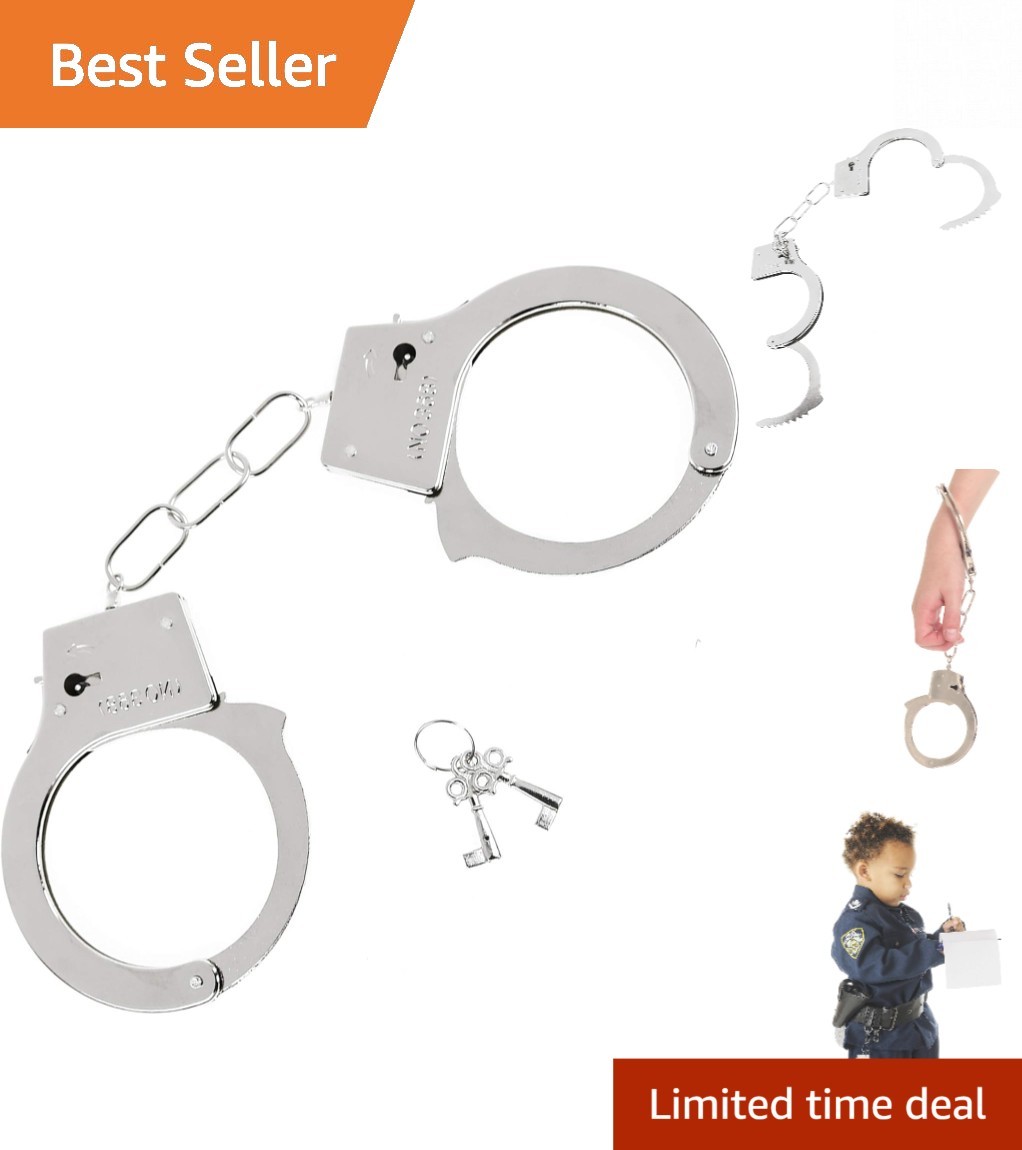 Metal Handcuffs Toy with Keys - Perfect For Police Costume Parties & Playtime
