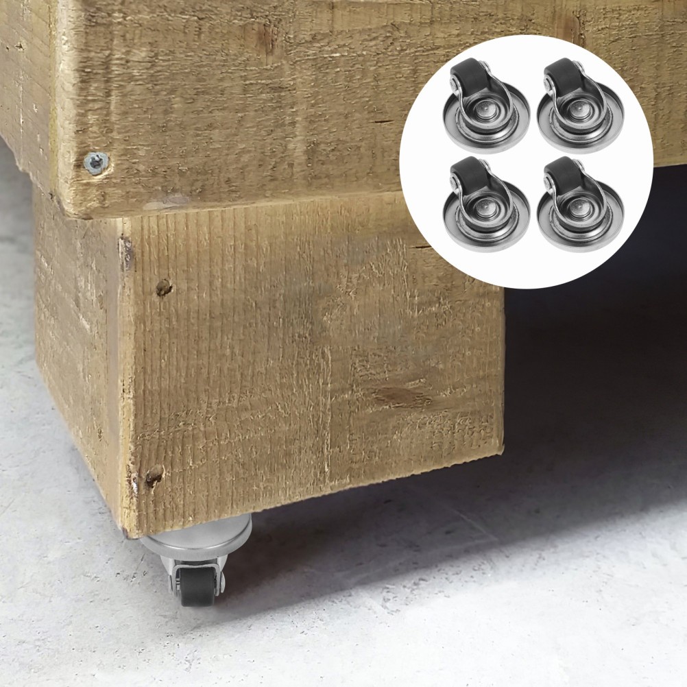  4 Pcs Rubber Roller Replacements Adhesive Caster Wheels for Furniture