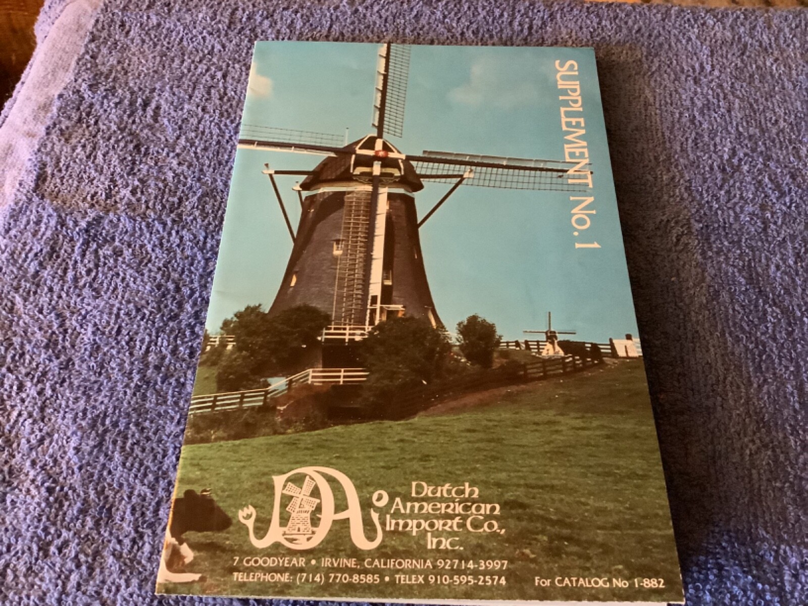1982 DUTCH AMERICAN IMPORT CO, SUPPLEMENT #1 DELFT BLUE ITEMS, WITH PRICE LIST