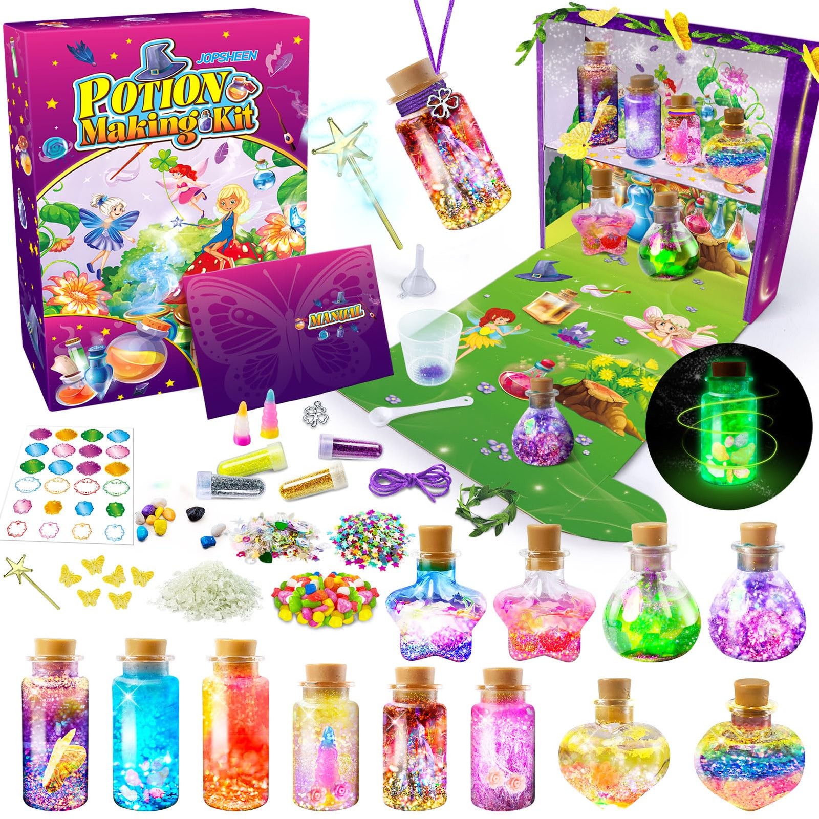 JOPSHEEN Potion Making Kit for Kids, DIY 12 Potions, small, Luminescent 