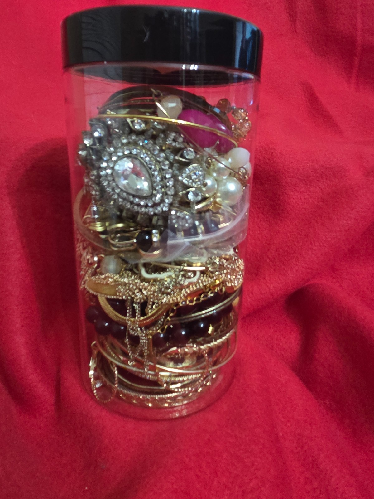 Mystery Jewelry Jar - Gold Toned Jewelry  32oz Lot A4