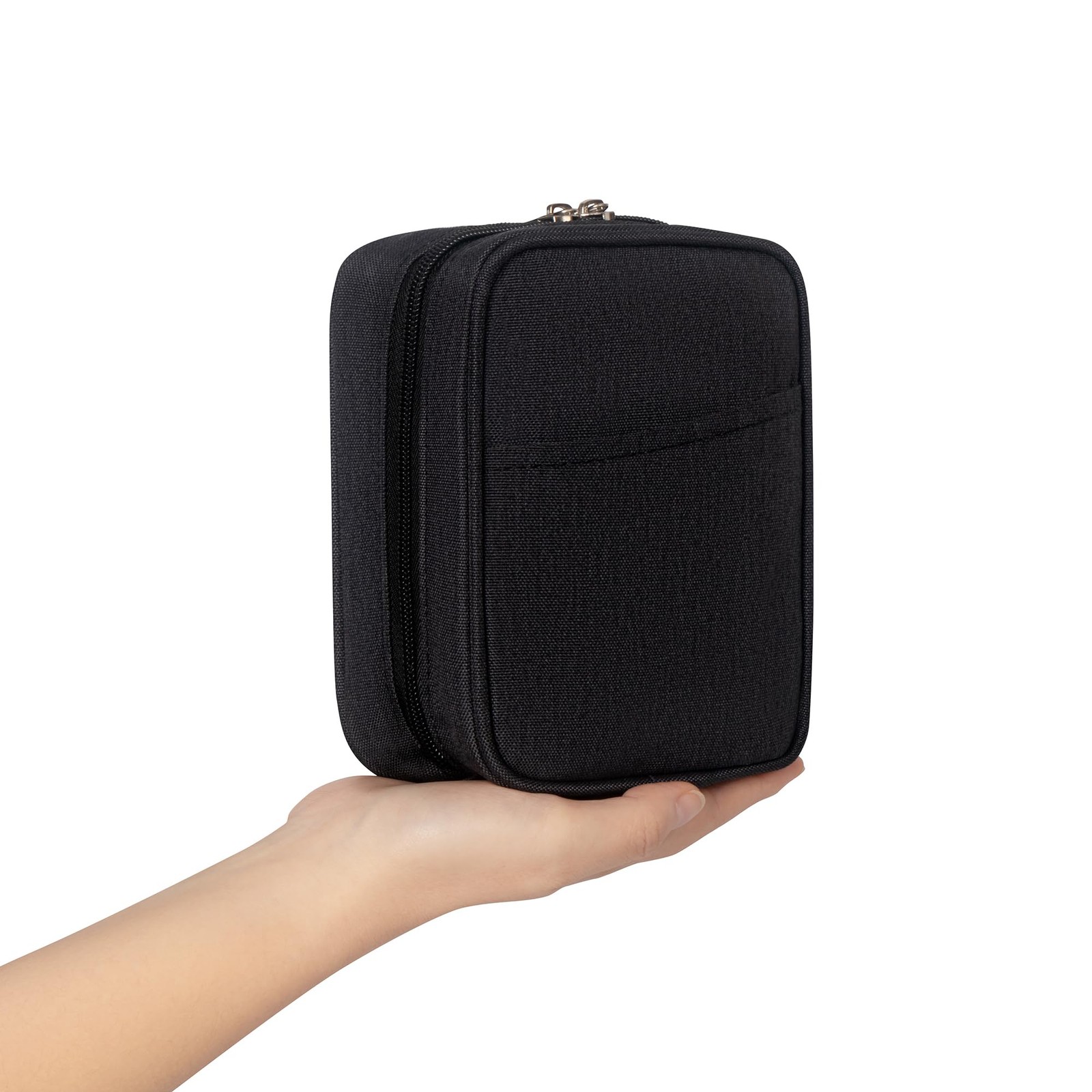 Electronics Organizer Bag, Small Tech Pouch Storage 6.3" x 5.1" x 2.2", Black 