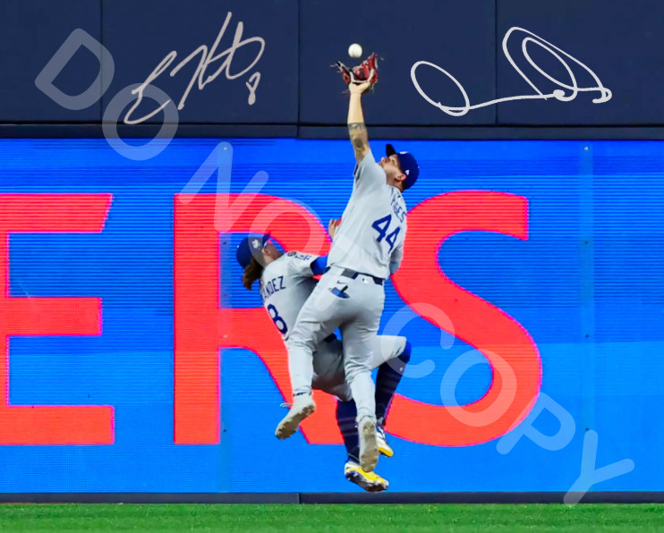 Andy Pages / Kike Hernandez Autographed 8x10 Reprint Photo Dodgers World Series