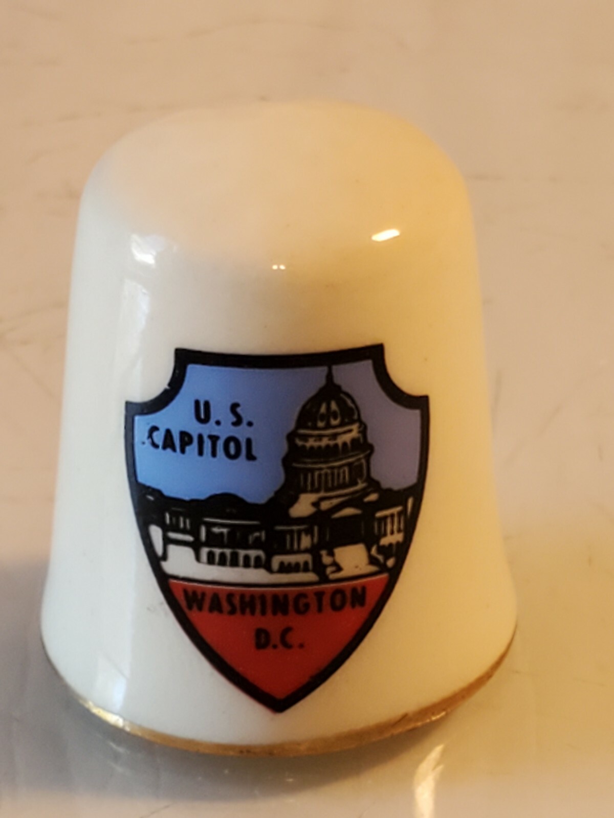 Vintage u s capitol Thimble Washington d c gold gilding mint condition box1