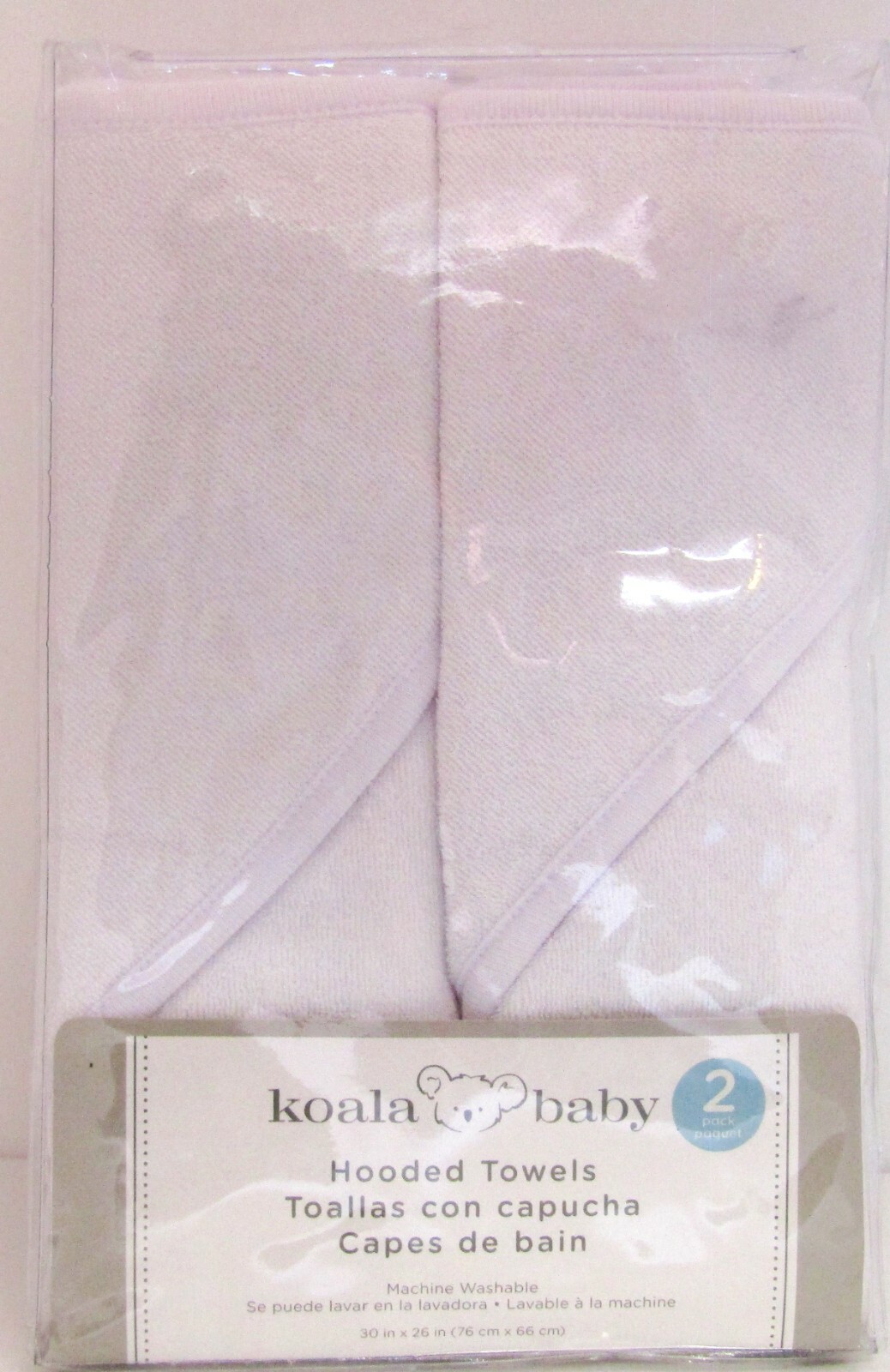 Infant Hooded Towels Set of 2 White 30x26 in by Koala for Baby