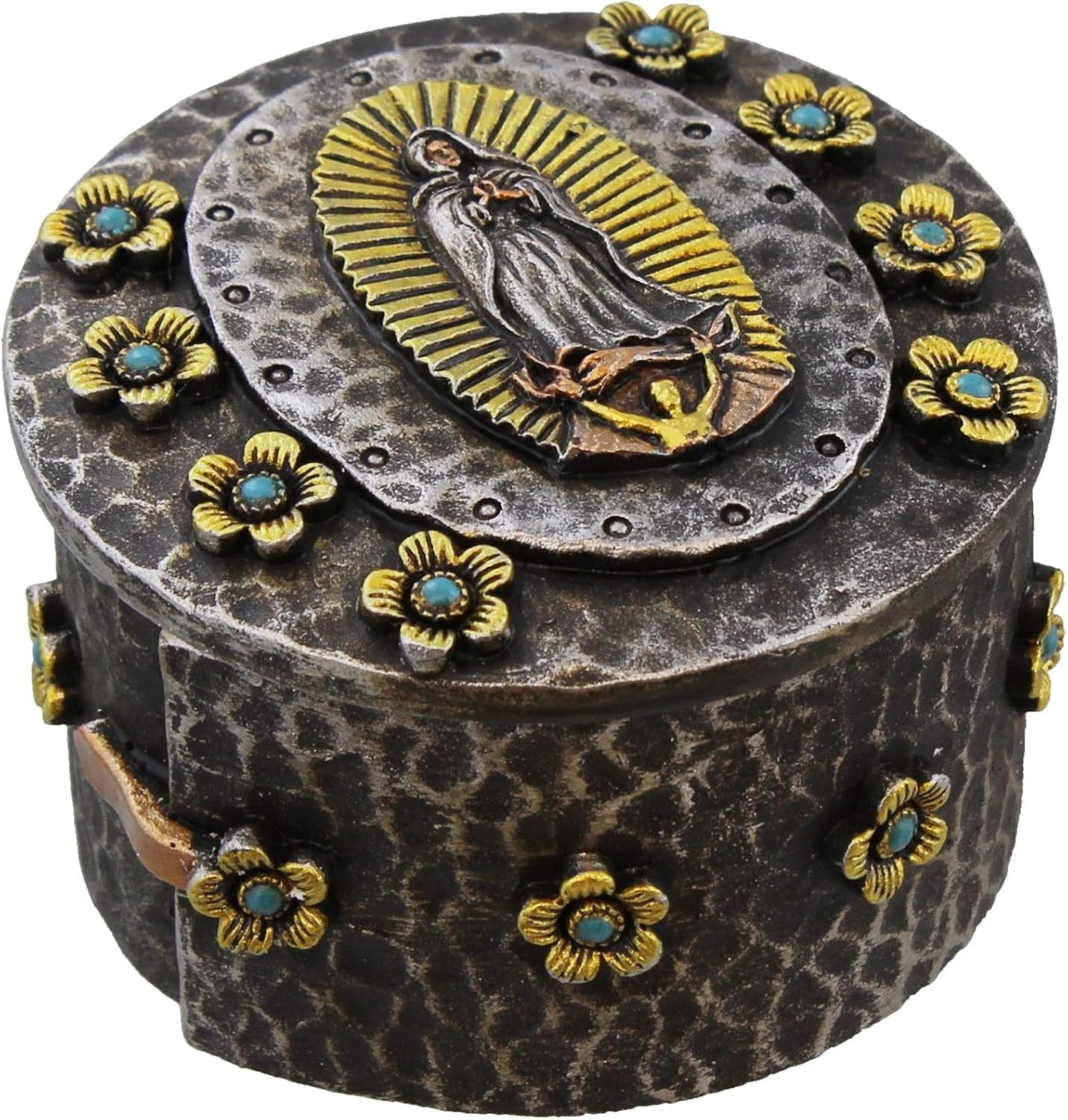 Virgin Mary Lady of Guadalupe Rosary Holder/Trinket Box