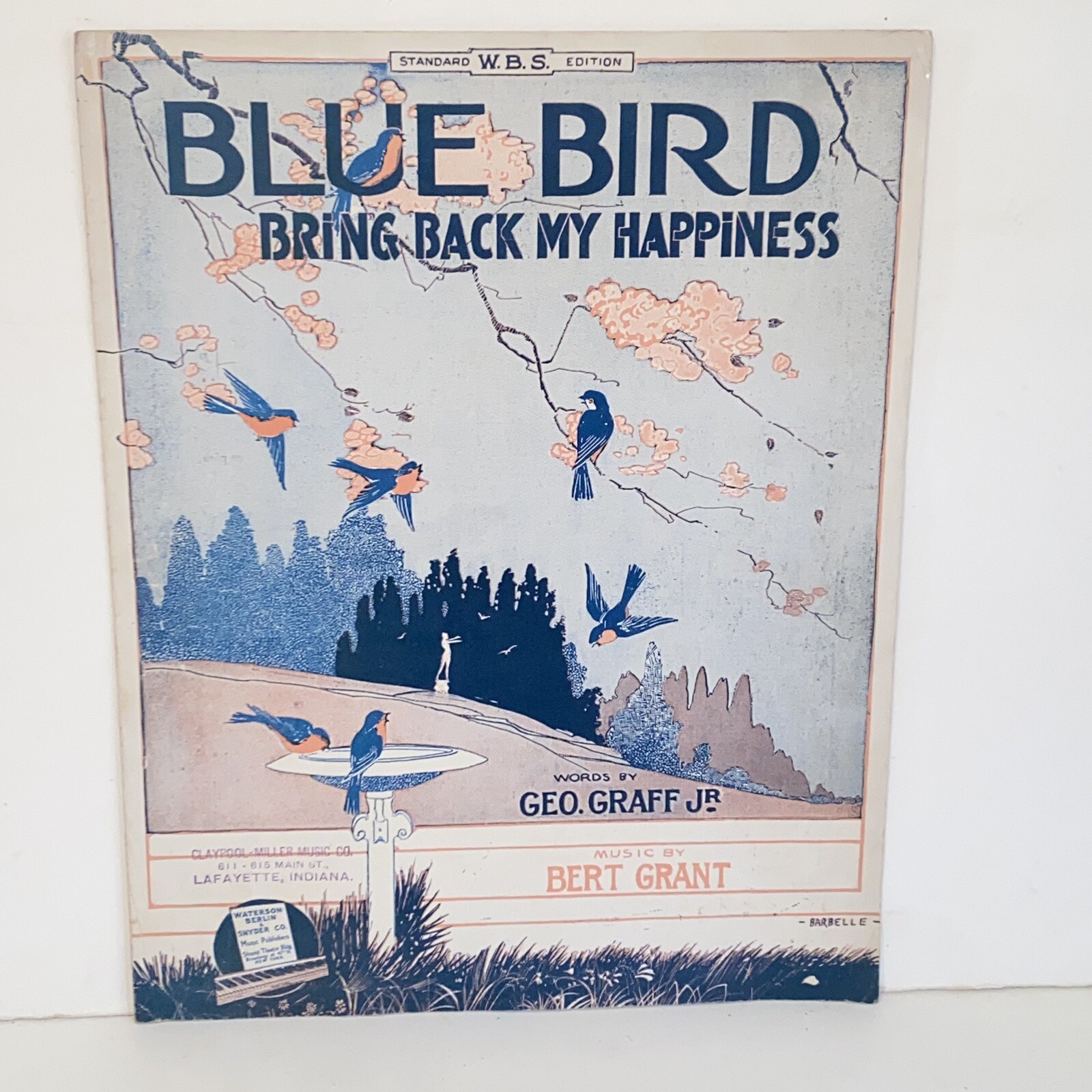 Antique 1917 Blue Bird Bring Back My Happiness Sheet Music