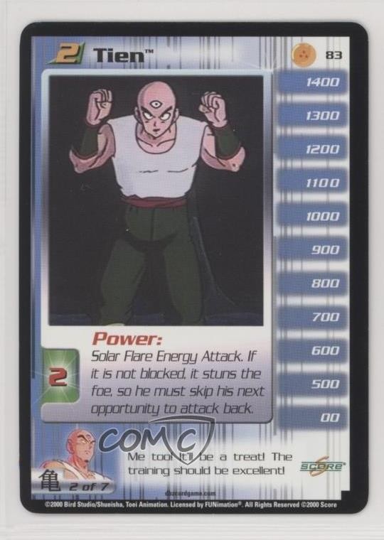 2000 Score Dragon Ball Z CCG - Saiyan Saga Tien #83