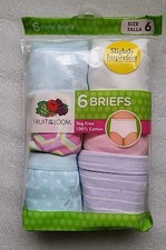 Fruit of the Loom Girls Cotton 6-pk. Brief Underwear size 6 !