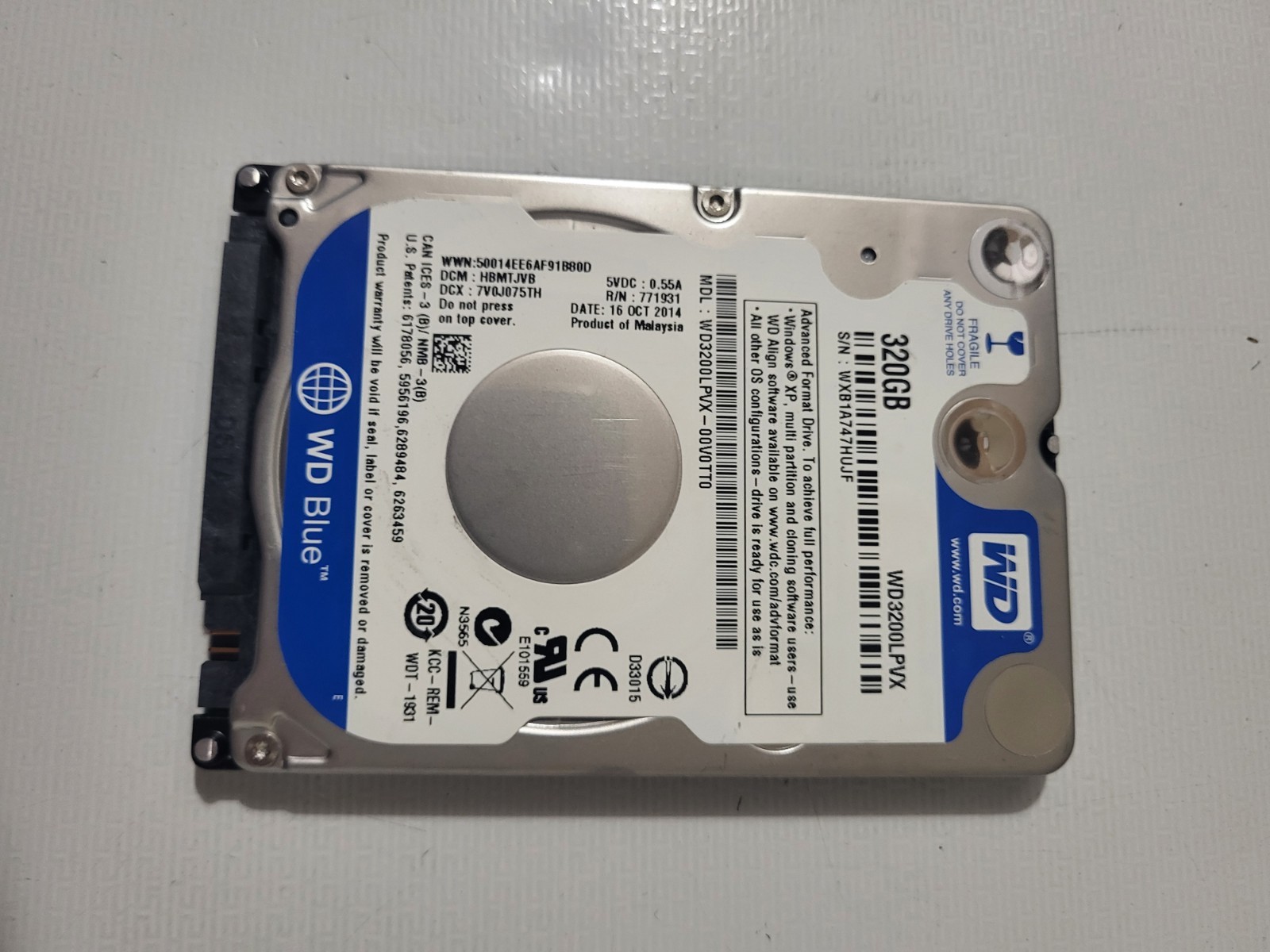 Verifone MSC169-402-01 HARD DISK DRIVE, 2.5" SATA 320 GB, for RUBY CI and Comman