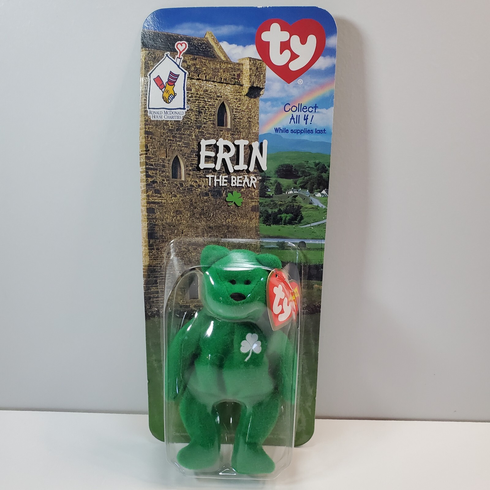 McDonalds TY Erin the bear teanie beanie baby  With 2 Tag Errors 1993 OAKBROOK