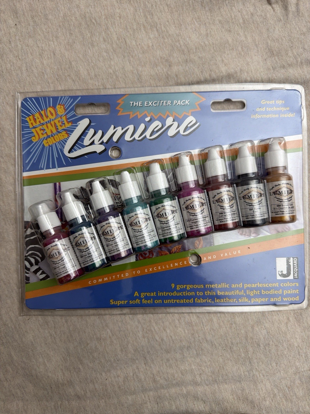 Lumiere Halo & Jewel Colors Exciter Pack 9 Metallic Paints Jacquard