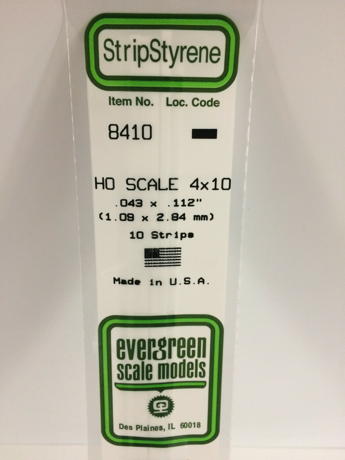 Evergreen EV8410 Scale Strip HO 1.1x2.8x350mm (10pcs) Modeling