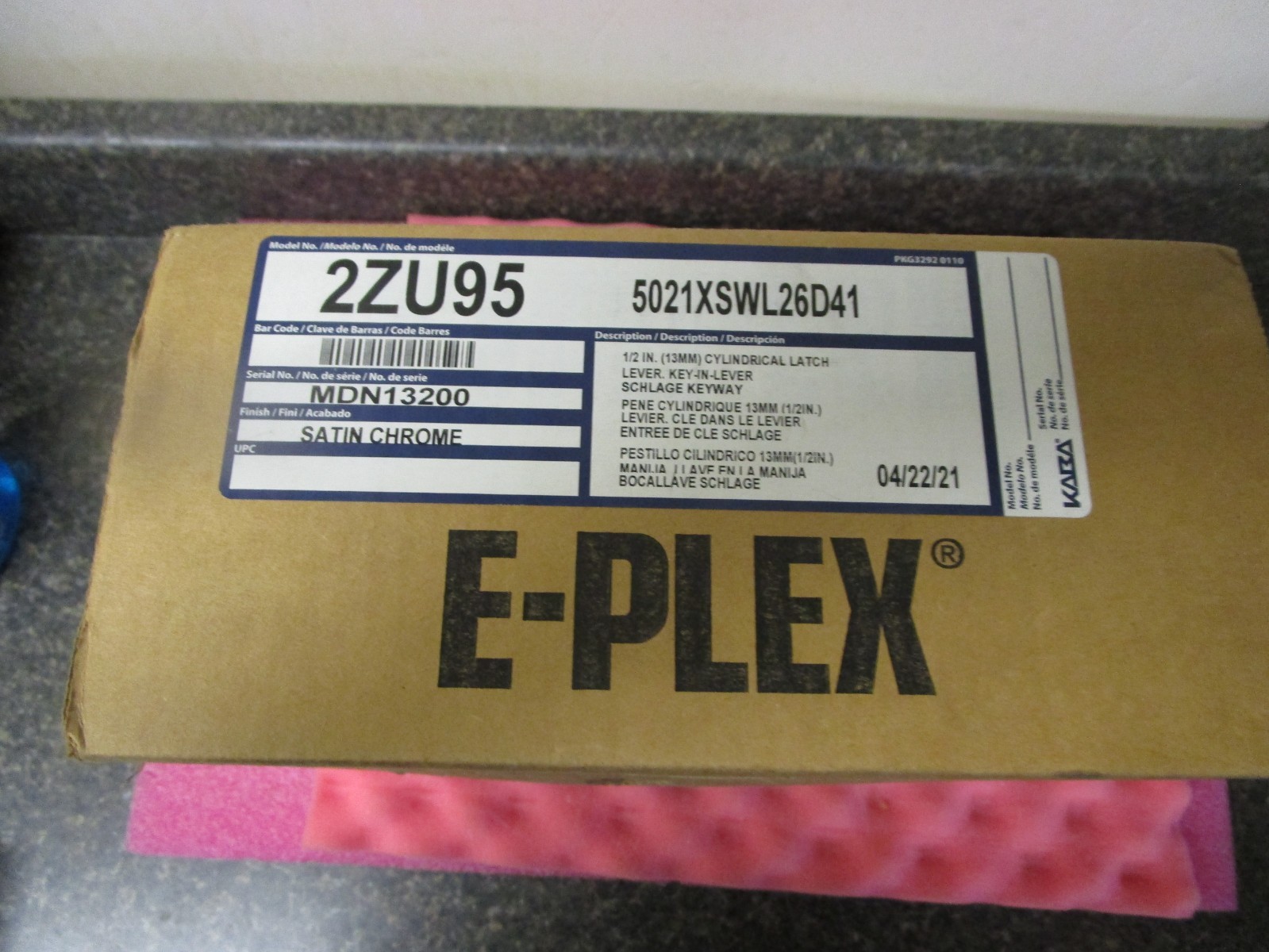 Kaba 5021XSWL26D41 Cylindrical Push Button Lock Satin Chrome 2ZU95