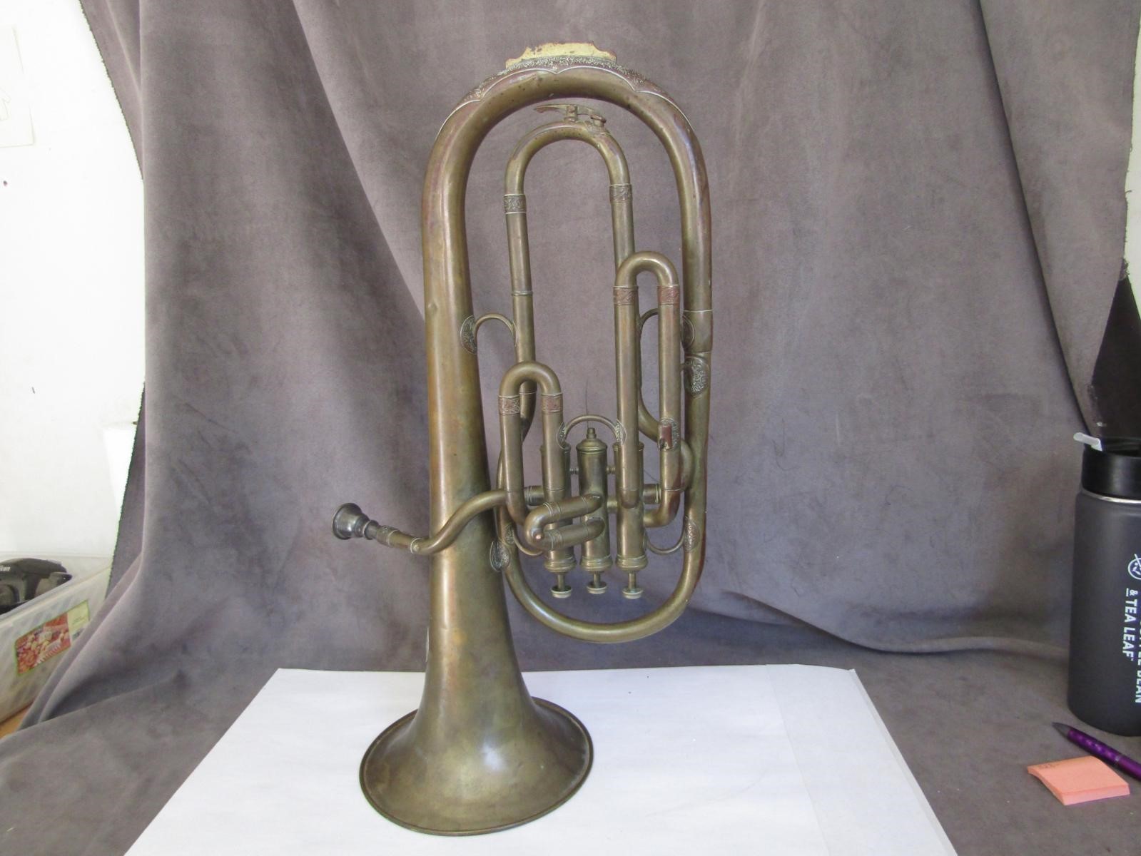 Antique C Mahillon Euphonium 3 Valve - Brass - Belgian cl