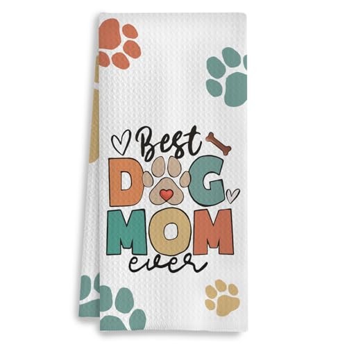 Dog Mom Gifts Kitchen Towels, Dog Lovers Owners Gifts for Women, Colorful F