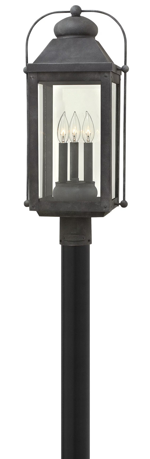 Aged Zinc LED Post Top  Pier Mount from the Anchorage Collection