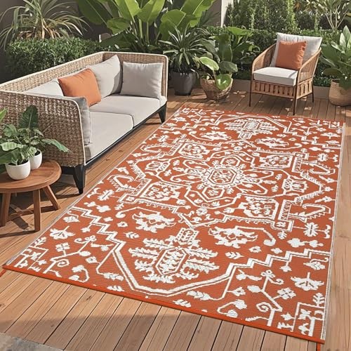  10x14 Outdoor Rug Waterproof Large Reversible Plastic Straw Mat Fold Portable 