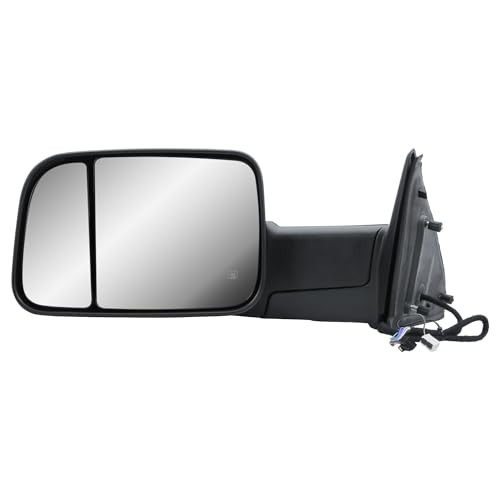 Replacement Driver Left Side Door Towing Mirror Black Black Driver (LH) Side
