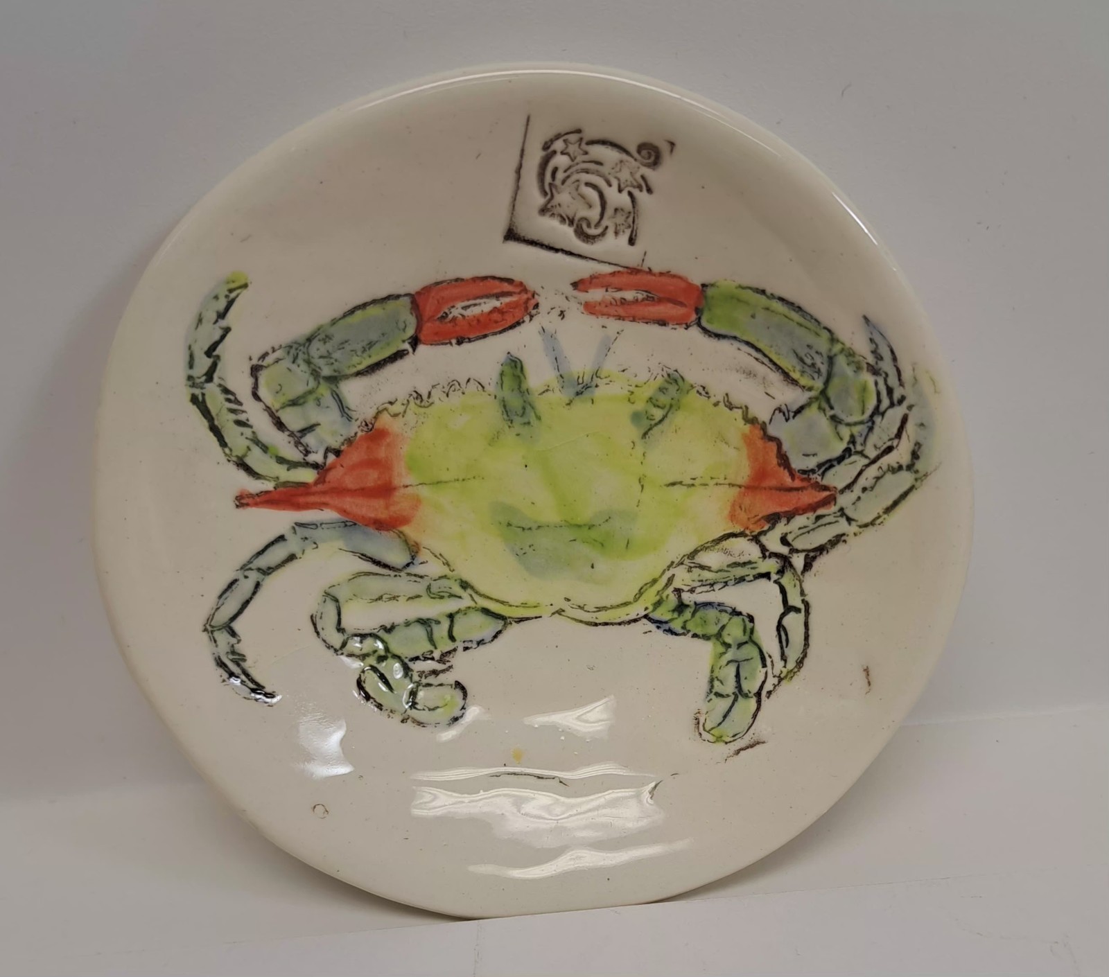 VTG Sukey USA Crab Pottery Ring Dish