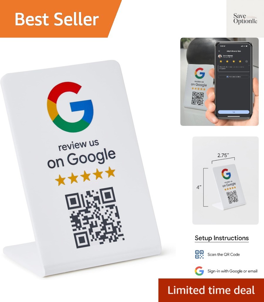 Google Review Stand - NFC & QR Code, Easy Setup, For All Businesses 1-Pack