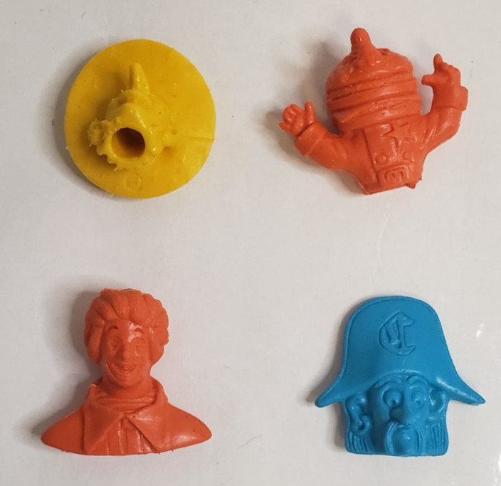 Vintage McDonald's Pencil Top Erasers Lot of 4 Ronald Hamburgler Crook Officer