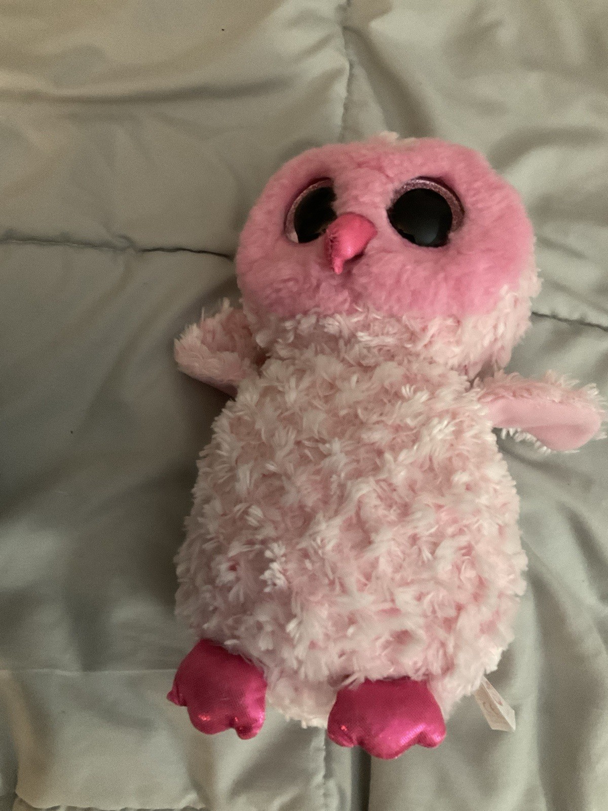 TY Beanie Boos TWIGGY THE PINK OWL W/ BIG EYES 9" PLUSH STUFFED ANIMAL Toy